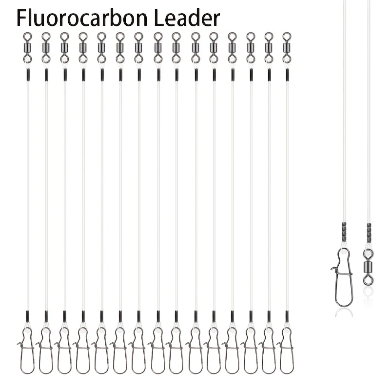 Leader Line - 15 szt. Przyponów z fluorocarbonu do