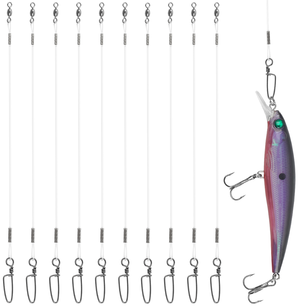 Fluorocarbon Line - 10Pcs Fluorocaron Fishing Leaders 20LB-50LB Fluorocarbon