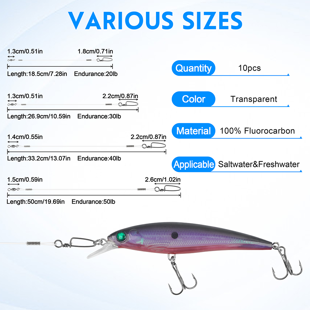 10Pcs Fluorocaron Fishing Lead – Fluorocarbon Line recenzja i cena
